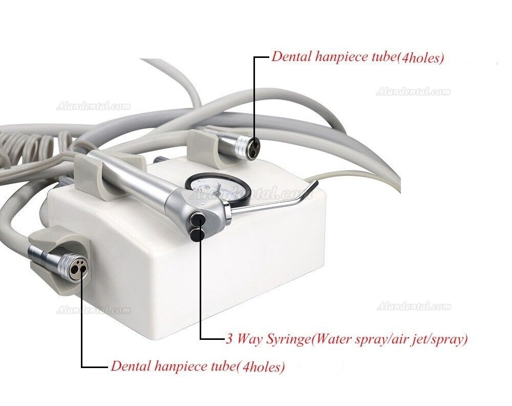 Dental Wall Mounted Portable Turbine Unit 4H (3 Way Syringe + Foot Pedal Control)